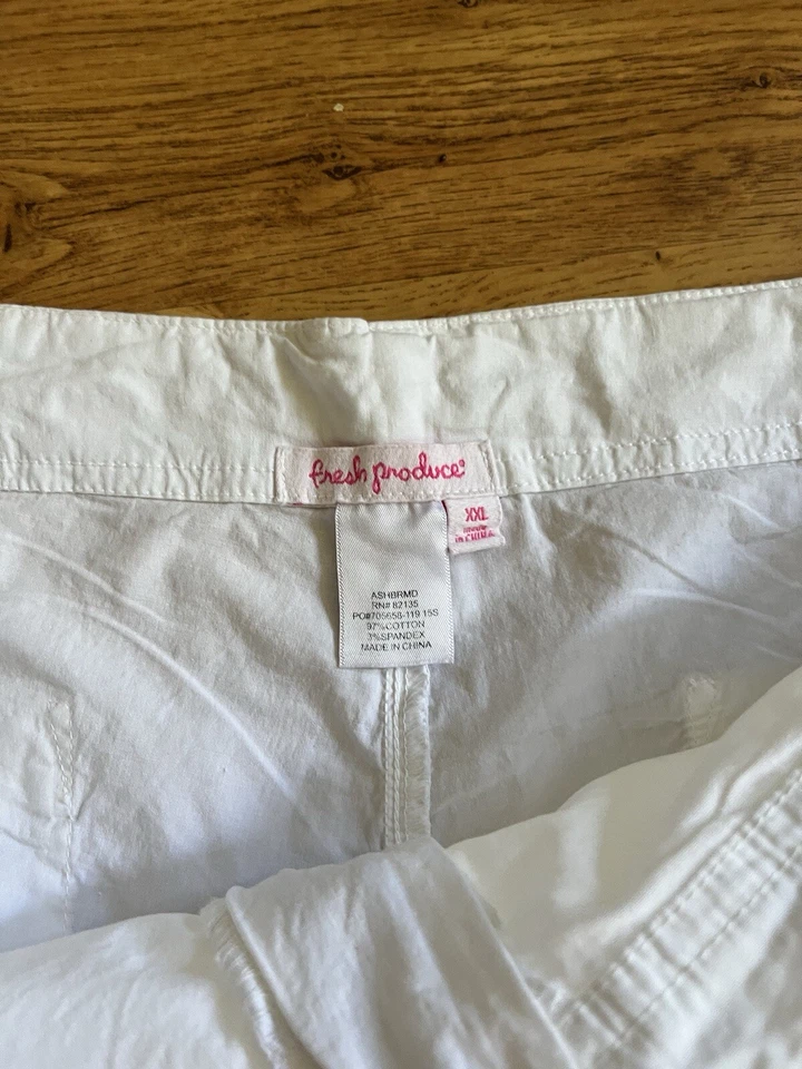 PRODUCTOS FRESCOS ¡NUEVO CON ETIQUETAS! CRUISER SHORT utilitario ligero de algodón blanco brillante talla XXL Foto 2 de 4