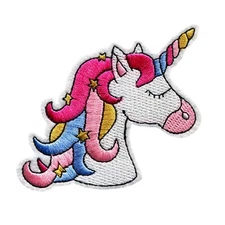 Rainbow Unicorn Cute Pink Design Embroidered Iron on Patch