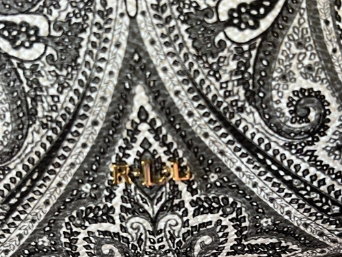 Lauren Ralph Lauren Arcadia Shoppe Tote Black/White Paisley ~NEW~ - Picture 5 of 8