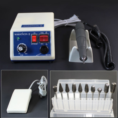 Dental Lab Marathon 35k Rpm Handpiece Electric Micromotor Polisher&10 Drill Bur!