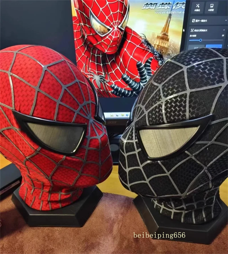 La primera máscara de hombre araña Toby Maguire tocado película disfraces Halloween hecho a mano Foto 2 de 4