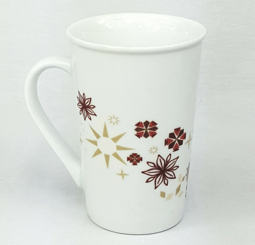 Starbucks Mug 12 oz. Snowflake Poinsettia Mug Coffee Cup Porcelain - Picture 2 of 9