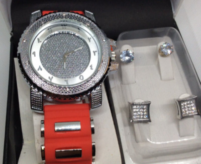 New Old Stock Techno Pave simulated diamond watch with simulated