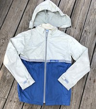 Vtg Adidas Track Jacket Full Zip Blue Gray Trefoil Mens S Made In USA Nylon 80s