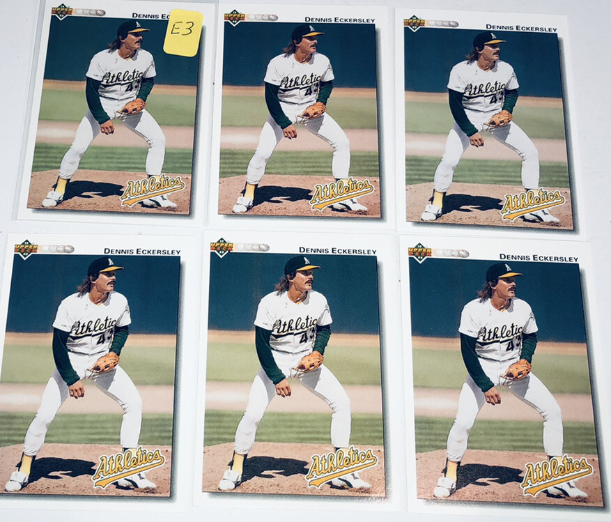 1992 Upper Deck #331 Dennis Eckersley HOF Oakland A’s Lot Of 6 E3