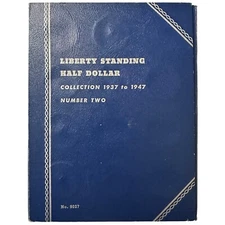 Coin Folder 9027 Liberty Standing Half Dollar 1937 to 1947 CF #10A