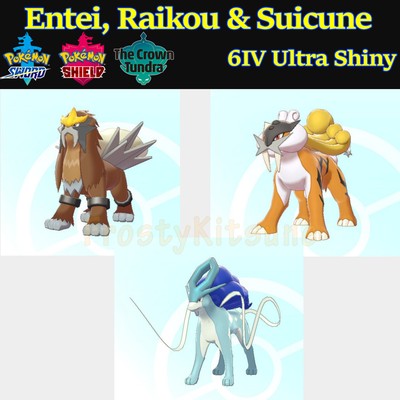 6iv Ultra Square Shiny Entei Raikou Suicune Pokemon Sword Shield Ebay