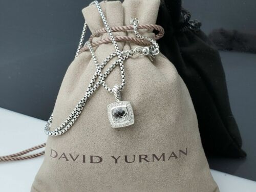 David Yurman Petite Albion Pendant Necklace with White Topaz and Diamonds 17" - Picture 1 of 4