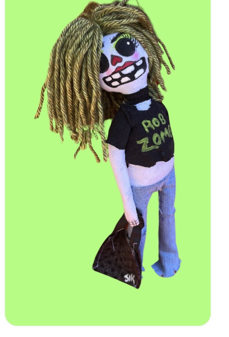 Rob Zombie handmade skeleton rag doll