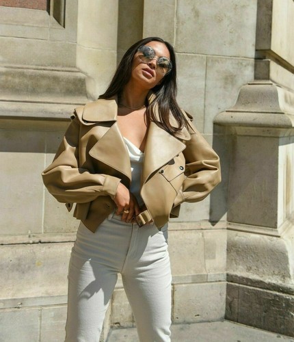 Real Lambskin Leather Oversized Jacket 