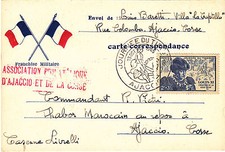 0743 FDC CARTE 1er JOUR  JOURNEE DU TIMBRE 1948 OBLITERATION AJACCIO