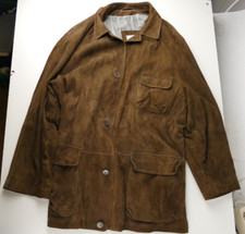 Reiher lange Lederjacke Peacoat Nubukleder braun GR.52 wenig getragen RT-1771