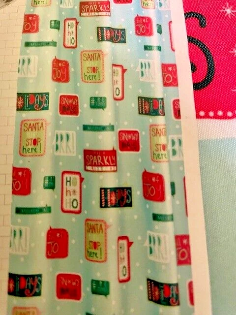 Cortina de ducha de tela Holiday Time Santa Stops Here NUEVA Foto 3 de 3