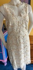 Ann Taylor LOFT Floral Lace Dress-Lined-Ivory-10-EUC-Summer-Special Occasion