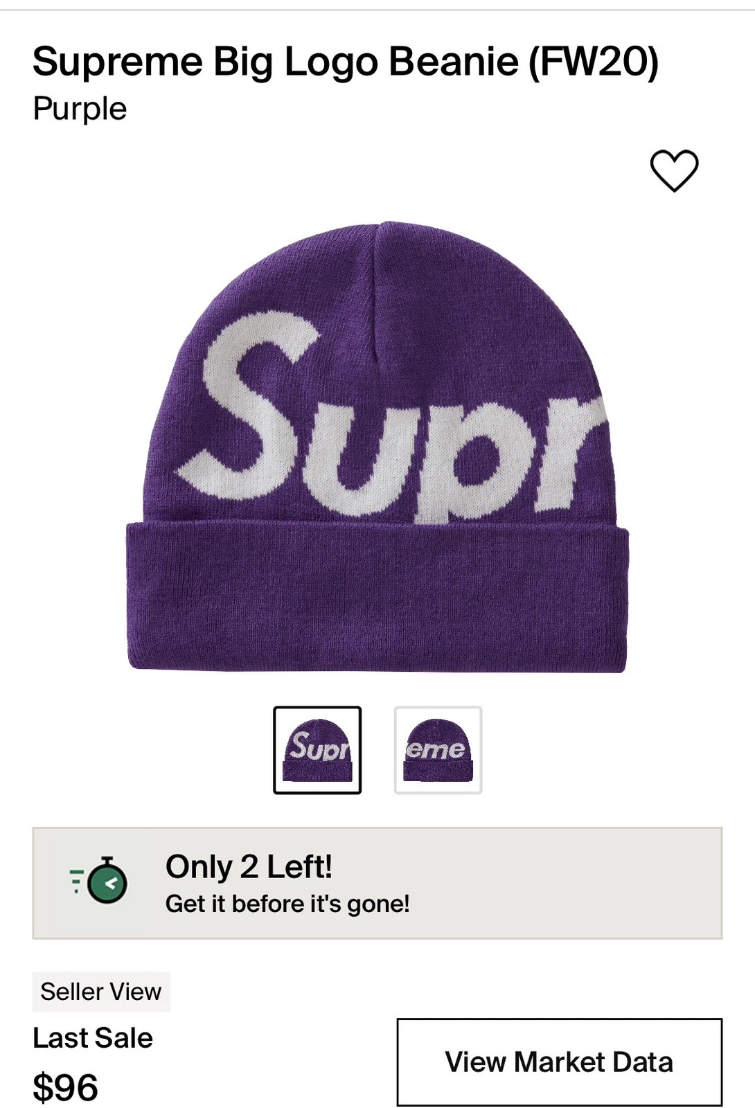 NEUF !!! ? BONNET LOGO SUPRÊME   VIOLET FONCÉ   FW20  VIOLET 2020