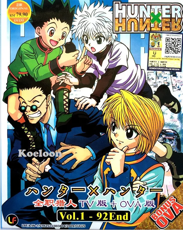 DVD ANIME HUNTER X HUNTER Temporada 1 Vol.1-92 Final + OVA + 2 PELÍCULAS Región Todos