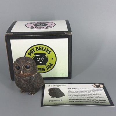 Harmony Ball Pot Bellys Flammul Owl Mini Hidden Compartment Animal Figurine 1427