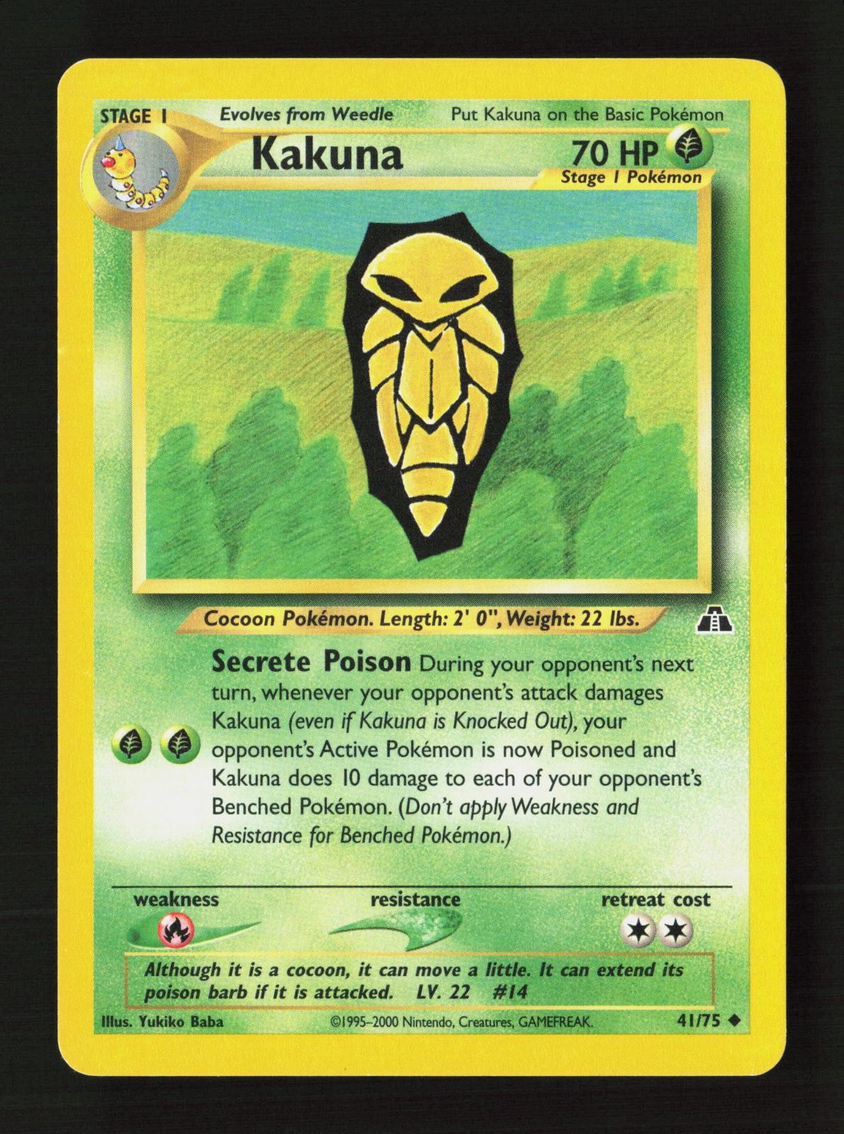 Kakuna 41/75 Uncommon Neo Discovery Pokemon Unlimited Lightly Played