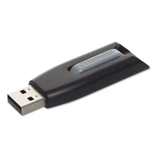 Verbatim 49174 Store 'n' Go V3 64 GB USB 3.0 Drive - Black/Gray New