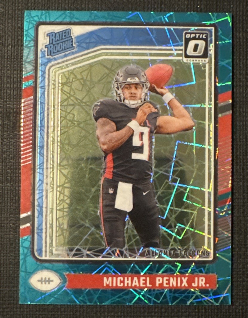 "2024 Donruss Optic Teal Velocity Prizm #279 Michael Penix Jr RC Rookie