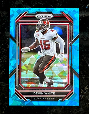 2022 Panini Prizm Devin White Blue Cracked Ice 17/99 Tampa Bay Buccaneers #279