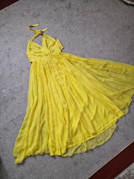 Women Dolce & Gabbana Dress Yellow Silk 40 / L /