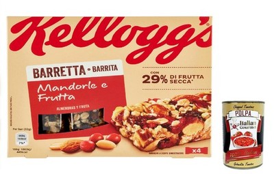 3x Barretta Kellogg s Mandorle e Frutta Mandeln und Obst 128g+Italian Polpa 400g