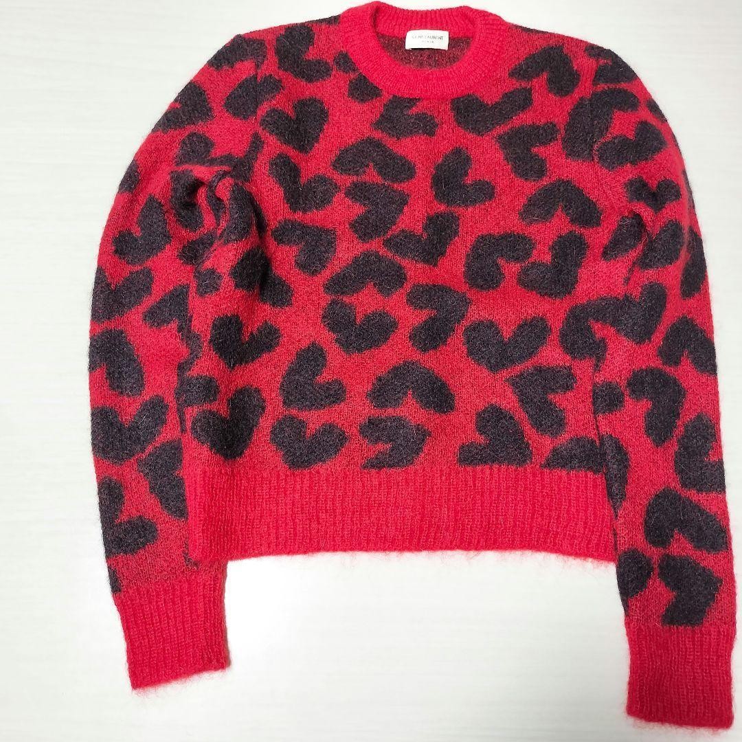 Autentico maglione Saint Laurent maglia manica lunga cuore taglia S donna