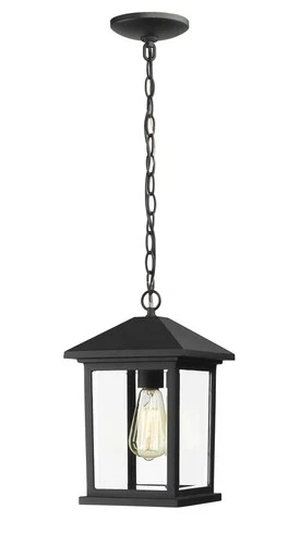 Z-Lite 531CHM Black Portland Single Light 8"W Outdoor Mini Pendant - Picture 8 of 8