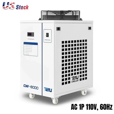 CW-6000DN Industrial Water Chiller for 300W Fiber Laser, 22KW CNC Spindle, 110V