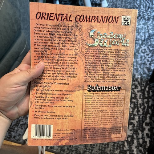 Rolemaster Oriental Companion - ICE #1540 RPG Clean And Nice Condition - Picture 3 of 4