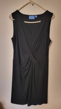 Simply Vera Vera Wang Knee Shift Dress Womens Large Black Chic Classic Party st