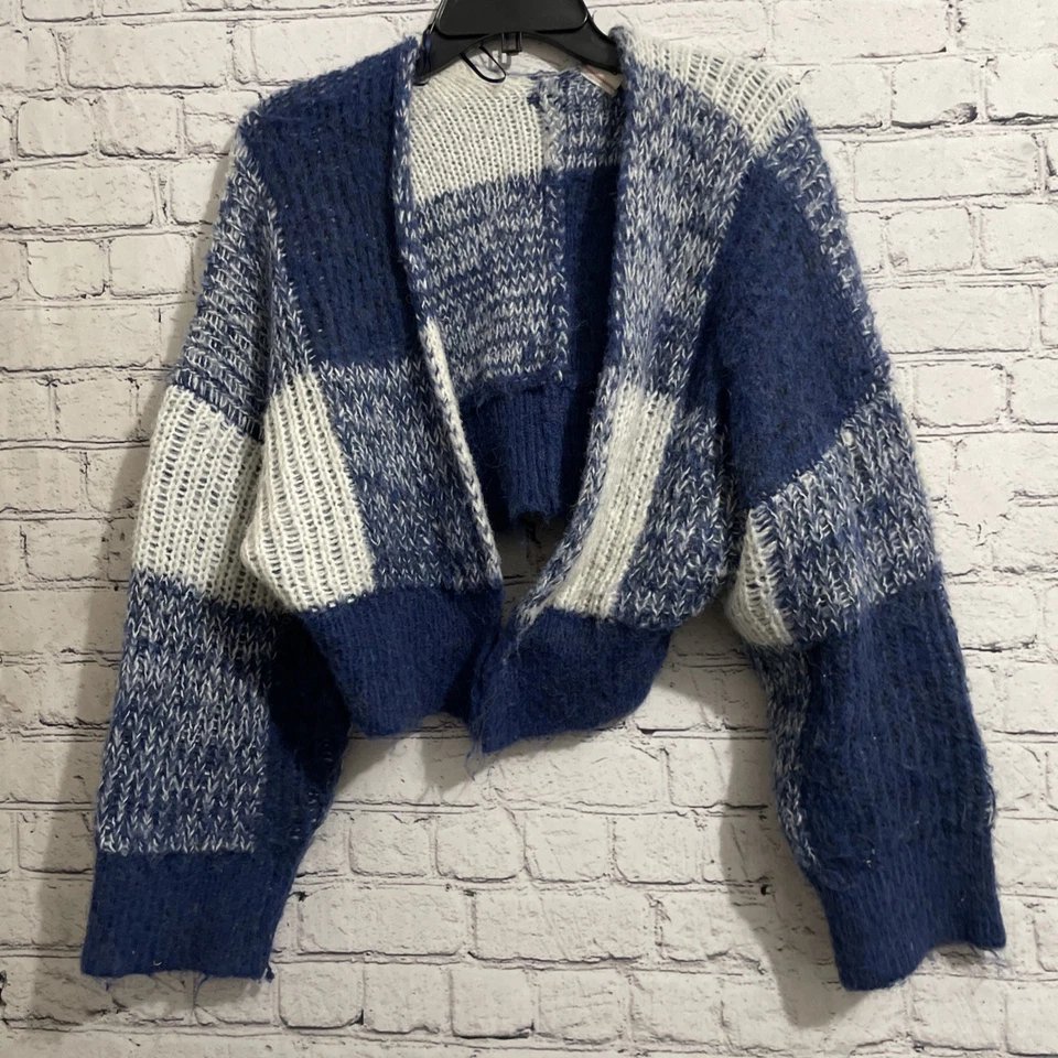 Cárdigan Urban Outfitters BDG Fisherman Recortado Manga Larga Azul Bloque Talla XS Foto 2 de 4