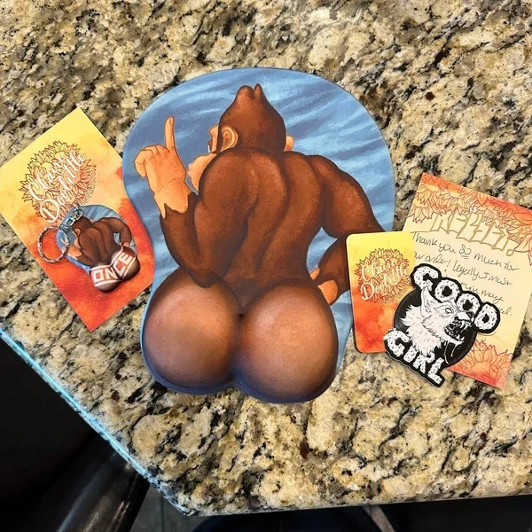 Donkey Kong Naked Booty 3D Mousepad, Animal Mouse Pad, Monkey Wrist Rest