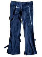 Vintage Picasso Black Bondage Pants   Y2K Goth Cyberpunk w/ Straps  Zippers, L