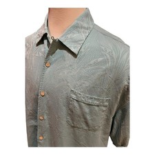 Jamaica Jaxx Embossed 100 Silk Casual Button Down Shirt XXL