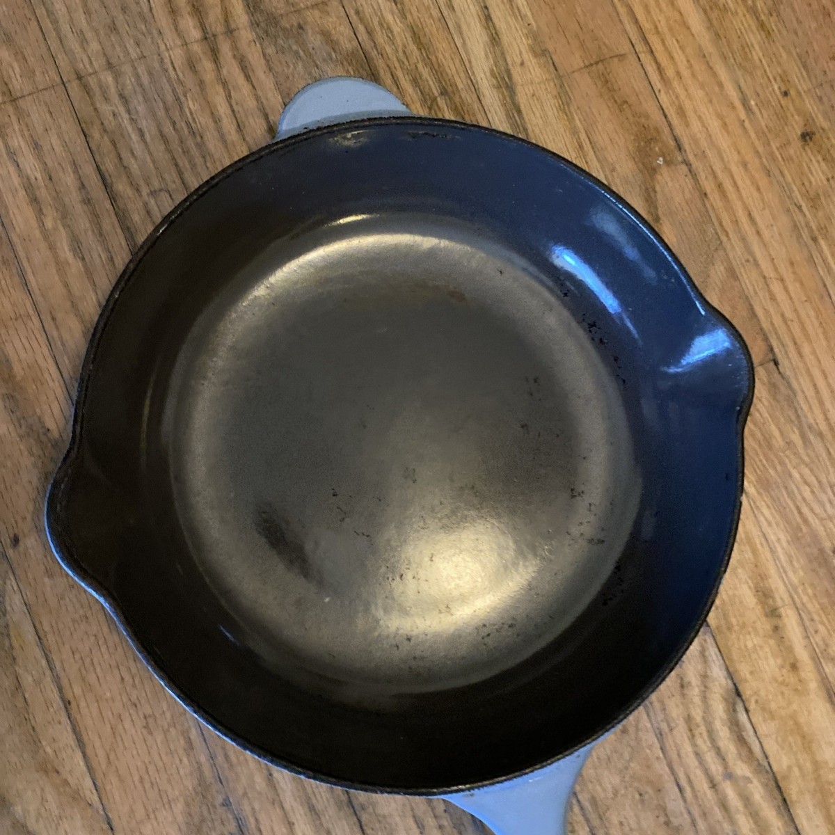 Le Creuset #23 Blue Enameled Cast Iron Skillet | eBay