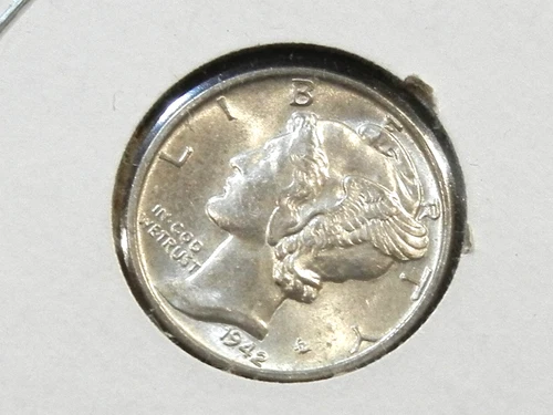 1942 liberty mercury dime silver ten cent US coin brilliant uncirculated