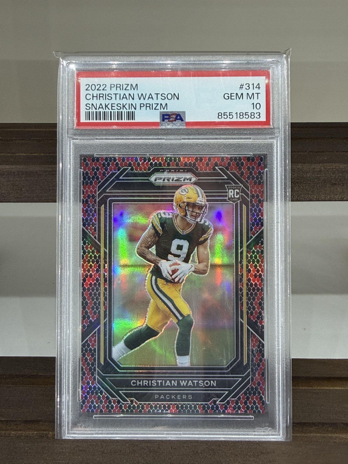 2022 Prizm #314 Christian Watson Snakeskin SSP PSA GEM MT 10