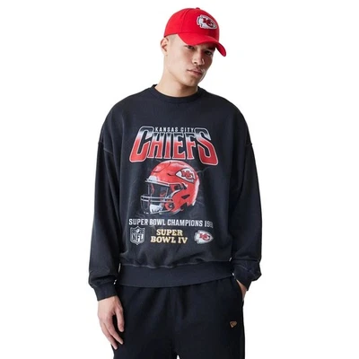 Pull Over Noir New Era NFL Kansas City Chiefs Washed Super Bowl 48381 - Photo 1/4