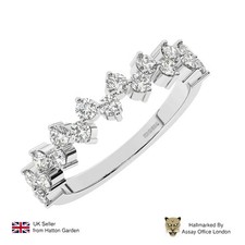 Diamond Eternity Ring In Platinum Natural R Cut Wedding Band