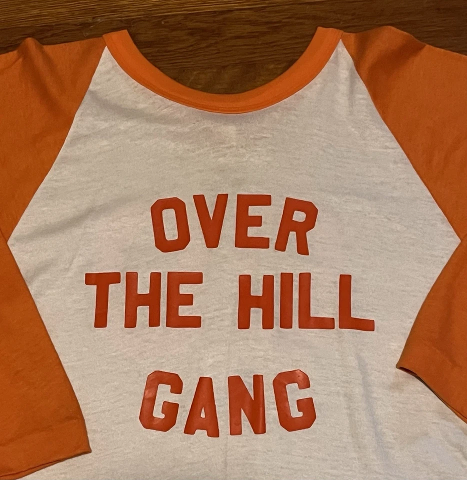 Camiseta deportiva de algodón Russell Athletic Over The Hill Gang años 70 #00 grande excelente Foto 2 de 4