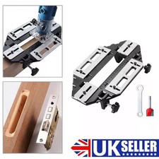 Wooden Door Hinge Jig Lock Guide Plate Router Bit Woodworking Slotting Tool UK