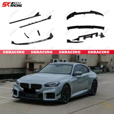 Kits de carrocería de faldones laterales delanteros traseros negros brillantes ABS para BMW M2 G87 cupé 2023UP