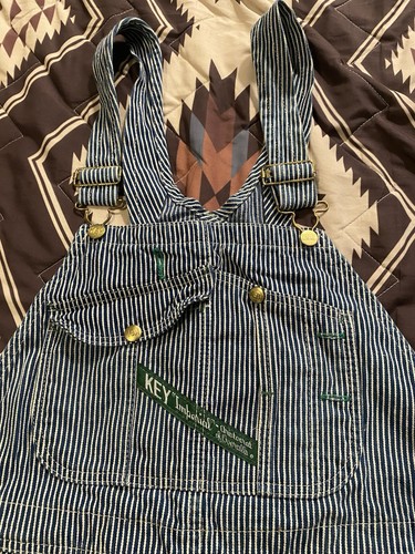 Vintage Key Imperial Hickory Stripe Railroad Bib Overalls Men’s Size 36x30 - Picture 13 of 17