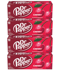 Lot Of 4 - Dr Pepper Cherry Soda, 12 Pack Of 12oz Cans