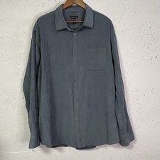 Van Heusen Men s Button Up Shirt Blue Long Sleeve Size XXL 18 Free Shipping
