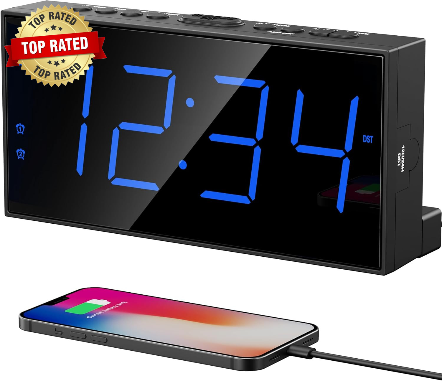 For Bedroom Easy To Read 7.5" Led Clock With Big Numbe