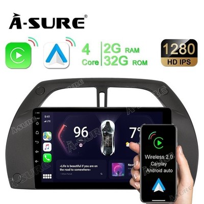Android 15 2GB Autoradio Navi Carplay DAB+ SWC GPS BT für Toyota RAV4 2000-2004