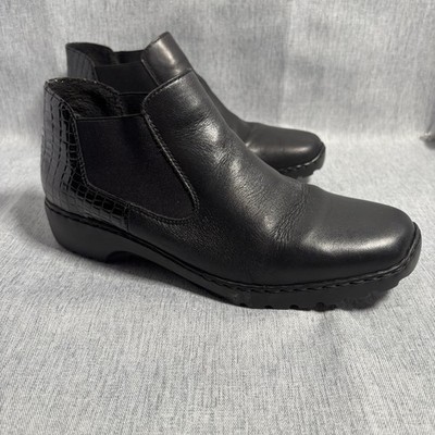Rieker Women's Ankle Bootie Size 7/38 EU Soft Black Leather Lightweight